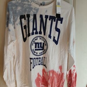 NY GIANTS Football Tie Die Women's Tee shirt Size Medium